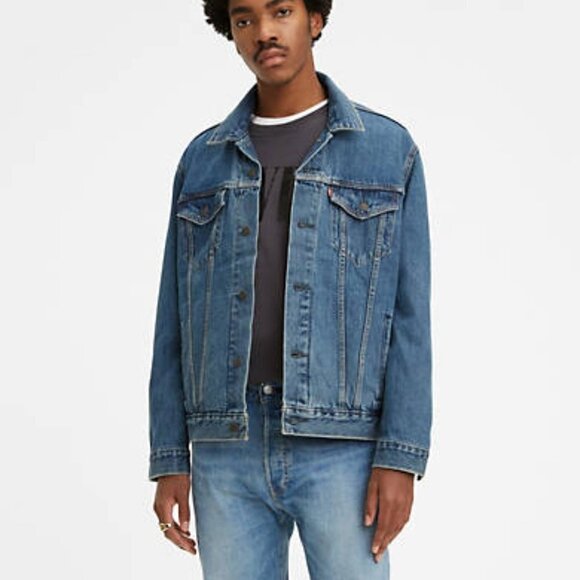 BUNDLE of 3 Vintage Levi's Trucker Denim Jackets - Blue Black Gray - Picture 3 of 13